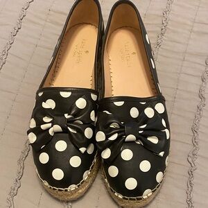 Kate Spade Black and White Polka Dot Espadrilles